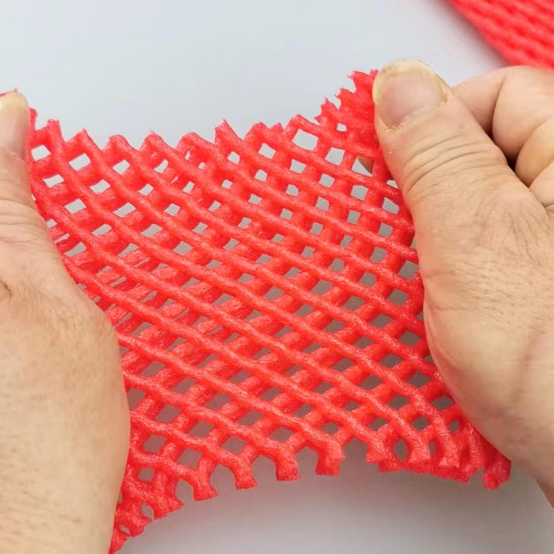 HanyHere 50 Pieces Fruit Protection Bags Foam Mesh Keep Safe Mesh Sleeves for Large Supermarkets, Fruit Shops (Red-14x6cm) - Image 4